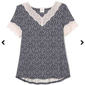 Soma Cool Nights Geo Lace Pajama Set size M